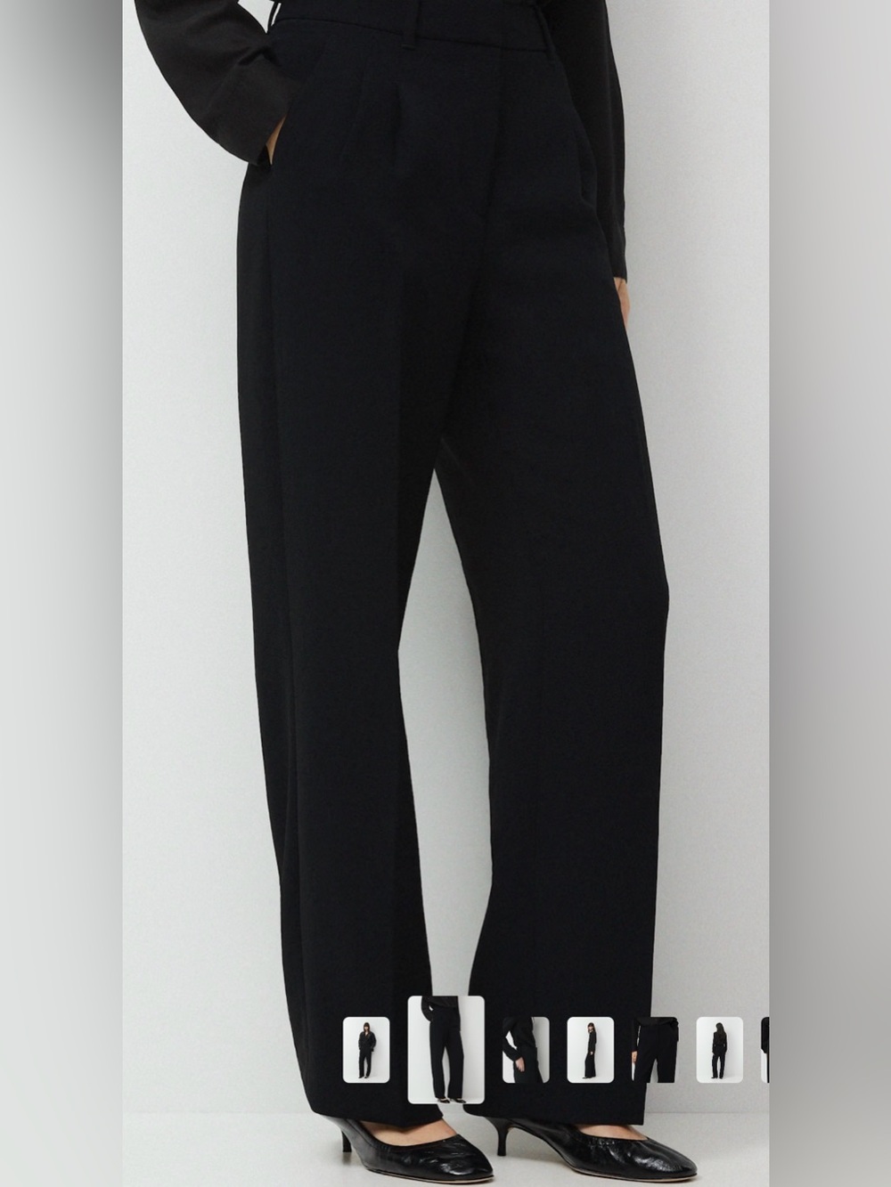 Aritzia Effortless Pants - Black Crepette - Regular Length